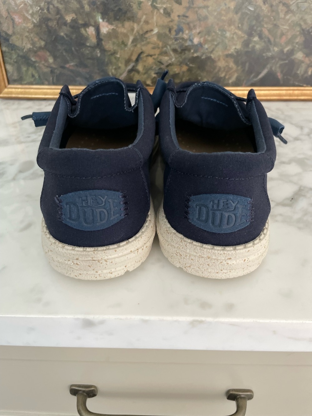 Hey Dude Wally size 8 Men’s Navy Blue Canvas NWT Slip on Lightweight - Picture 2 of 8
